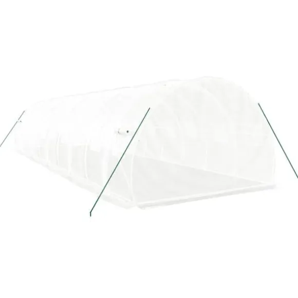 Drivhuse - Living drivhus med stålstel 30 m² 10x3x2 m hvid