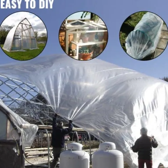 Drivhusfilm 490x760 cm Klar Polyethylen 6 Mil, UV-resistent