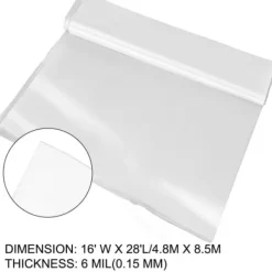 Drivhusfilm 4,8x8,5 m Klar Polyethylen UV-resistent, 0,15 mm, holdbar