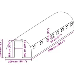 Drivhusovertræk 36 m² - Beskyt dine planter | Størrelse: 3x12x2 m | Farve: Transparent