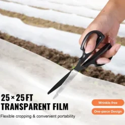 Drivhusplastfolie 25 x 25 fod, 6 Mil tykkelse. Klar polyethylenfilm, UV-bestandig i 4 år - perfekt til havearbejde og landbrug.