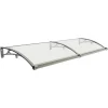 Dørmarkise & Døroverdækning - Buet Regnskærm - 200×60 cm - Aluminiumlegering + PVC - Bæreevne 200 kg - −35–120 °C - Klar Plade, Sølvramme