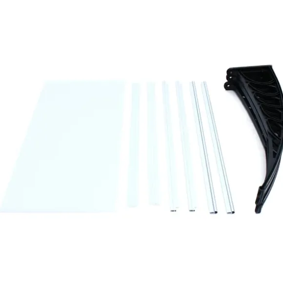 Dørtag/Dørskærm - 150 cm - Polycarbonat - Aluminiumsramme - UV-beskyttelse - Vægmonteret - Lysegrå