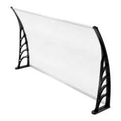 Dørtag/Entrétag - Væghængt Overdækning - Rektangulær Bue - Polycarbonatplade - PP-ramme - Regn- og sneskærm - Klar & Sort