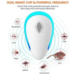 Dual Ultrasonic Myggskrämma med LED