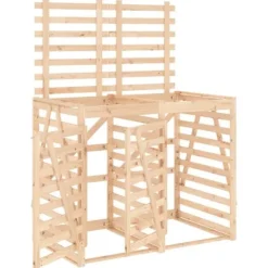Dubbel sopkärlsskjul i massiv furu - Ventilerad design | Färg: Natur | Storlek: Standard