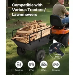 Dump Trailer 10 cu. ft, 500 lbs trækbare plastikhavetrailervogn, til ATV