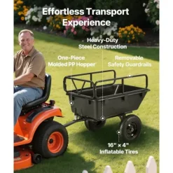 Dump Trailer 10 cu. ft, 500 lbs trækbare plastikhavetrailervogn, til ATV