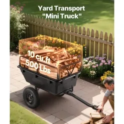 Dump Trailer 10 cu. ft, 500 lbs trækbare plastikhavetrailervogn, til ATV