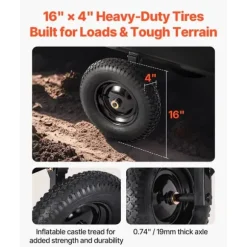 Dump Trailer 10 cu. ft, 500 lbs trækbare plastikhavetrailervogn, til ATV