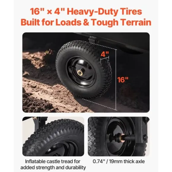 Dump Trailer 10 cu. ft, 500 lbs trækbare plastikhavetrailervogn, til ATV