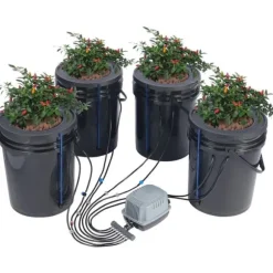 DWC Hydroponics Vækstsystem, Dybvandskultur med Top Drip, 4 Spande, Effektiv Vækst, Hydroponisk Havearbejde