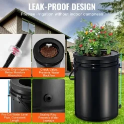 DWC Hydroponics Vækstsystem, Dybvandskultur med Top Drip, 4 Spande, Effektiv Vækst, Hydroponisk Havearbejde