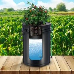 DWC Hydroponics Vækstsystem, Dybvandskultur med Top Drip, 4 Spande, Effektiv Vækst, Hydroponisk Havearbejde
