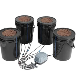 DWC Hydroponics Vækstsystem, Dybvandskultur med Top Drip, 4 Spande, Effektiv Vækst, Hydroponisk Havearbejde