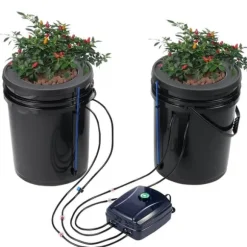 DWC Hydroponics Vækstsysten, Dybvandskultur med Top Drip, 2 Spande, Effektiv Vanding, Robust Design