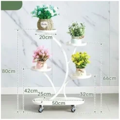 ECARLA metal blomsterstander på hjul 50x25x80cm SZ43B