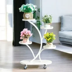 ECARLA metal blomsterstander på hjul 50x25x80cm SZ43B