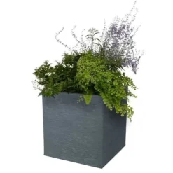 EDA Fyrkantig Kruka Grafit - 39 x 39 x 43 cm - 31 L - Träkolsgrå