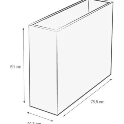 EDA Muret Loft Grafit Blomsterkasse - 46 L - 78,5 x 29,5 x 60 cm - Hvidkalket