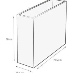 EDA Muret Loft GRAPHIT blomsterkasse - 46 L - 78,5 x 29,5 x 60 cm - Hvidkalket