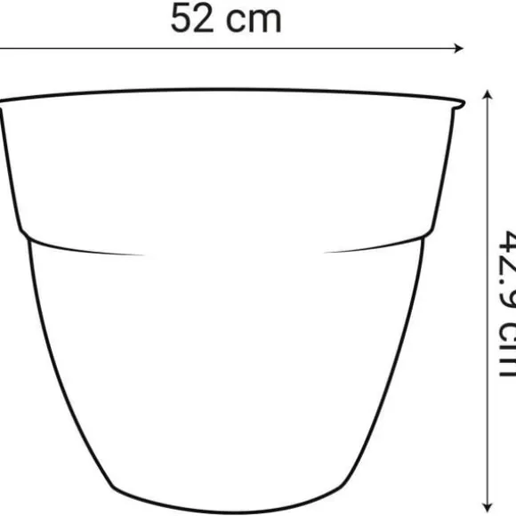 EDA OSAKA Urtepotte - 56,8 L - Ø 50 cm x 42,9 cm - Antracitgrå