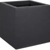 EDA PLASTIQUE Graphit Up Fyrkantig blomlåda - 21 L - 29.5 x 29.5 x 29.5 cm - Antracitgrå