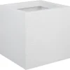 EDA PLASTIQUE Graphit Up fyrkantig blomma låda - 21 L - 29,5 x 29,5 x 29,5 cm - Vit cerusie