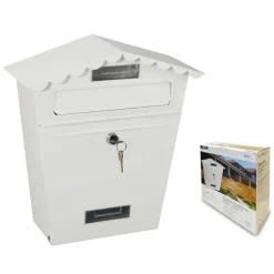 Edm Klassisk Postkasse With 2 Keys 295x105x355 Mm Hvid