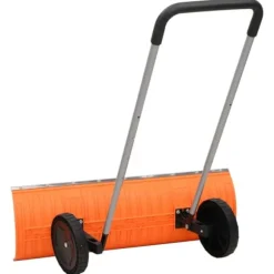 Effektiv sneskovl med justerbart håndtag - Vendbart stålblad | Farve: Orange | Længde: 143-171,5 cm