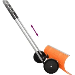 Effektiv sneskovl med justerbart håndtag - Vendbart stålblad | Farve: Orange | Længde: 143-171,5 cm