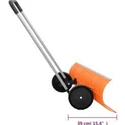 Effektiv sneskovl med justerbart håndtag - Vendbart stålblad | Farve: Orange | Længde: 143-171,5 cm