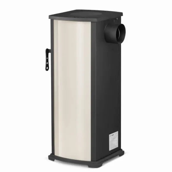 EKONOMIK LUX Multifunktionel Træbrændeovn - 6,6 kW, Kogeplade, Rød/Beige/Antracit