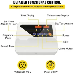 Ekstern saunavarmer controller til 3KW-9KW. Kontroller tid og temperatur fra 40-105°C effektivt.