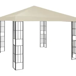 Elegant paviljong för uterum - Partytält 3x3 m | Färg: Gräddvit | Storlek: 3x3 m
