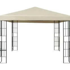 Elegant paviljong för uterum - Partytält 3x3 m | Färg: Gräddvit | Storlek: 3x3 m