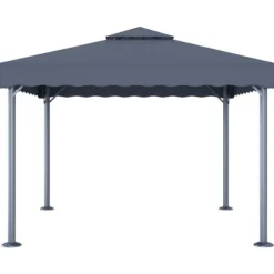 Elegant pavillon i aluminium - Solafskærmning til udendørsbegivenheder | Størrelse: 300x300 cm | Farve: Antracitgrå