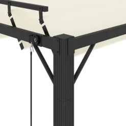 Elegant pavillon 3x3 m med justerbart lameltag | Farve: Creme | Materiale: Aluminium og stof