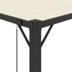 Elegant pavillon 3x3 m med justerbart lameltag | Farve: Creme | Materiale: Aluminium og stof