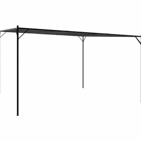 Elegant 4x4 m Pavillon - Vandafvisende Polyester og Stål | Farve: Antracitgrå | 180 g/m²
