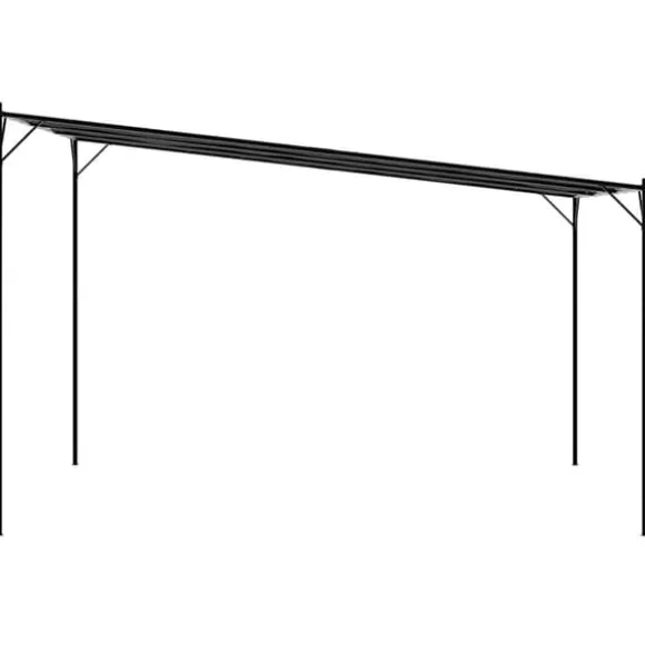 Elegant 4x4 m Pavillon - Vandafvisende Polyester og Stål | Farve: Antracitgrå | 180 g/m²