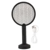 Elektrisk Bug Swatter USB Opladning Rund Flue Killer til Courtyard Kitchen Sort