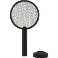 Elektrisk Bug Swatter USB Opladning Rund Flue Killer til Courtyard Kitchen Sort