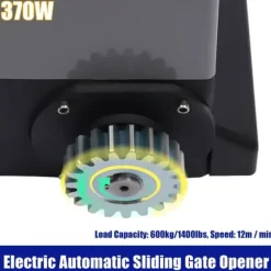 Elektrisk døråbner - Fjernbetjening - 370 W - 220 V 50 Hz - IP44 vandtæt - Til metal- og trædøre - 12 m/min - Grå
