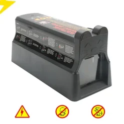 Elektrisk rottefælde - Elektronisk muse- og rottefælde - 220V 60Hz - Elstød 7000V - Adapter 6V/1A - Plast - Sort