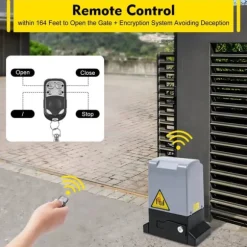 Elektrisk skydeportmotor - 550W motorsæt - Automatisk drift - Komplet sæt - Til gør-det-selv - Sølv