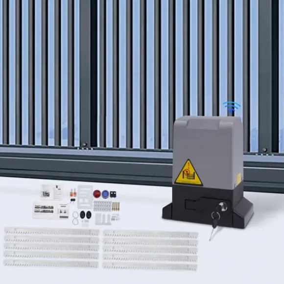 Elektrisk skydeportsåbner - 550 W Motor - 1200 kg Kapacitet - Fjernbetjening - Til Tunge Skydeporte - CE-godkendt - Mørkegrå