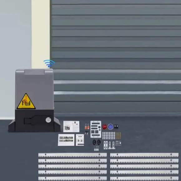 Elektrisk skydeportsåbner - 550 W Motor - 1200 kg Kapacitet - Fjernbetjening - Til Tunge Skydeporte - CE-godkendt - Mørkegrå