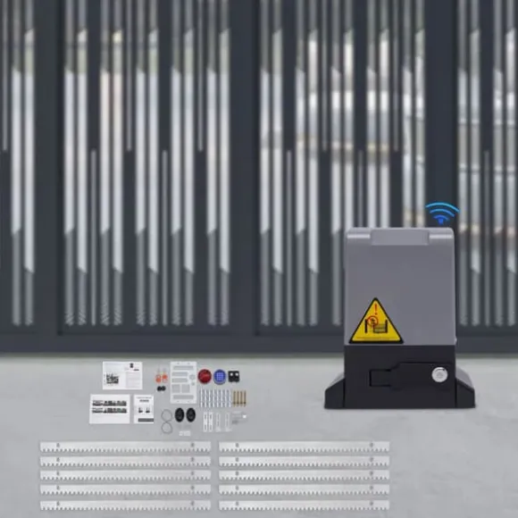 Elektrisk skydeportsåbner - 550 W Motor - 1200 kg Kapacitet - Fjernbetjening - Til Tunge Skydeporte - CE-godkendt - Mørkegrå