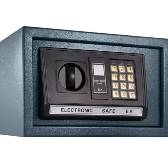 Elektronisk pengeskab 20 x 31 x 22cm + 4 batterier - sort